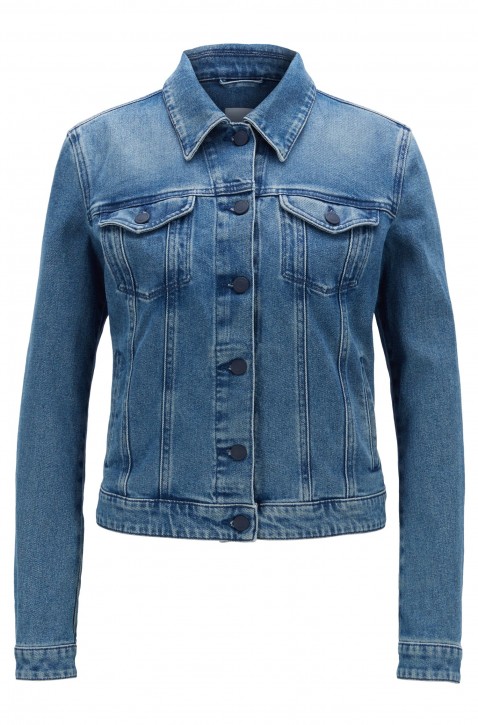 BOSS Jeans Jacke im Trucker-Stil J90 GHENT STUDIO aus Denim in Vintage-Optik blau 436