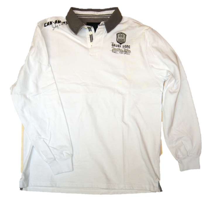 JACKY ICKX Regular Fit Langarm Polo Shirt TRILL FOR SPEED weiss