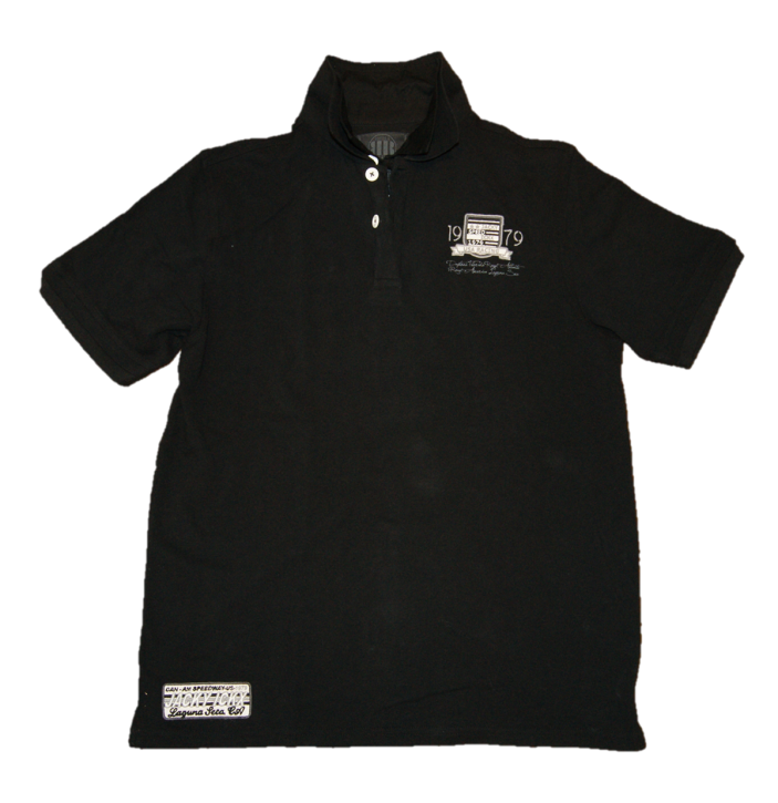 JACKY ICKX Polo USA RACING mit doppel Kragen und Logo Farbe schwarz
