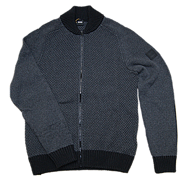 HUGO BOSS Cardigan KARESSI aus Recycelter Baumwolle Farbe grau 002