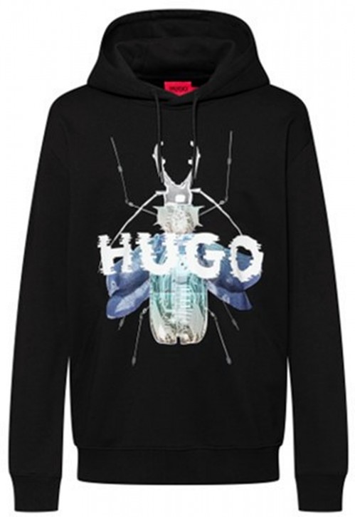Kapuzen-Sweatshirt aus Baumwoll-Terry mit Cyber-Bug-Artwork Dyberbug Schwarz 001 M