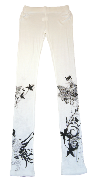 LALA BERLIN LEGGINGS FLOWER FARBE WEISS 001