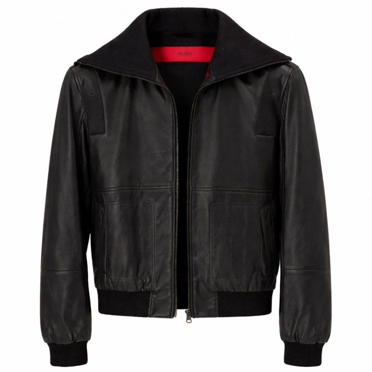 HUGO WOMAN LEDERJACKE LASI FARBE SCHWARZ 001