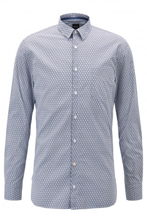 BOSS Bedrucktes Slim-Fit Hemd MAGNETON_1 aus Baumwolle dunkelblau 404