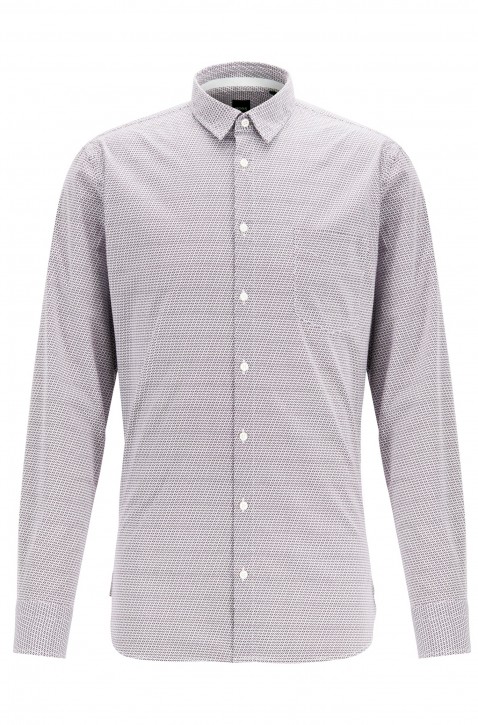 BOSS Slim-Fit Hemd MAGNETON_1 aus Stretch-Baumwolle mit geometrischem Print dunkel lila 501