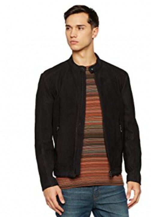 BOSS ORANGE LEDERJACKE JONATE FARBE SCHWARZ 001 48