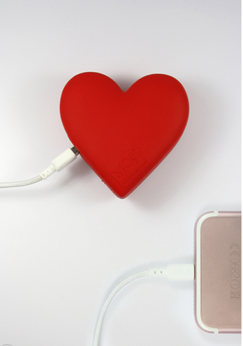 Mojipower Externer Akku für Mobiltelefon, Power Bank 2600mAh, lustig, bunt HEART