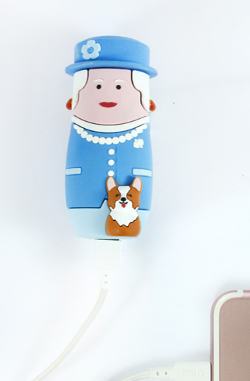 Mojipower Externer Akku für Mobiltelefon, Power Bank 2600mAh, lustig, bunt Lady