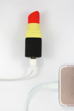 Mojipower Externer Akku für Mobiltelefon, Power Bank 2600mAh, lustig, bunt LIPSTICK