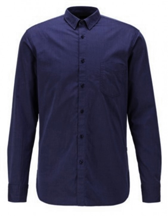 HUGO BOSS Slim-Fit Hemd Magneton_1 aus strukturierter Stretch-Baumwolle Blau 489 XXXL