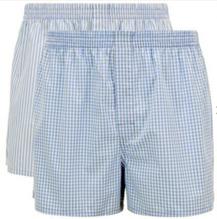 HUGO BOSS Pyjama-Shorts NOS Boxer CW 2P aus reiner Baumwolle im Zweier-Pack blau 420