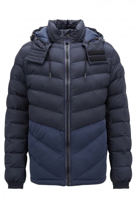 BOSS Wasserabweisende Steppjacke OBROOK mit abnehmbarer Kapuze dunkelblau 412