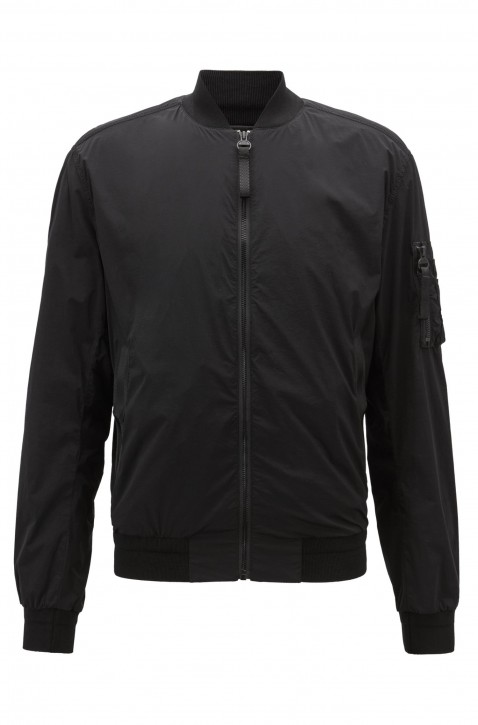 BOSS Jacke OCANI-D im Blouson-Stil aus elastischem Material-Mix schwarz 001