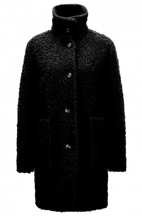 BOSS Relaxed-Fit Teddy-Mantel  OCHILLY mit Stehkragen Farbe schwarz 001