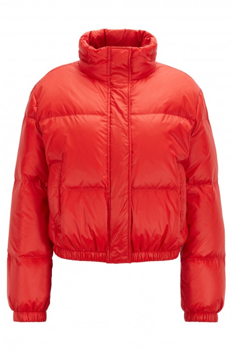 BOSS Schimmernde Oversized Steppjacke OFROSTY mit Logo hinten rot