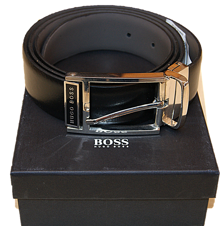 Hugo Boss Wendegürtel zum selberkürzen OGIRIO Farbe schwarz/grau 003