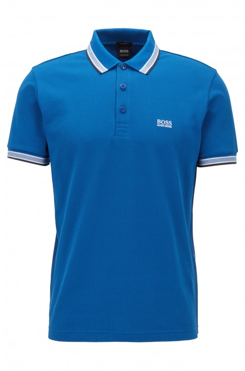 HUGO BOSS Regular-Fit Polo PADDY mit Drei-Knopf-Leiste blau 420