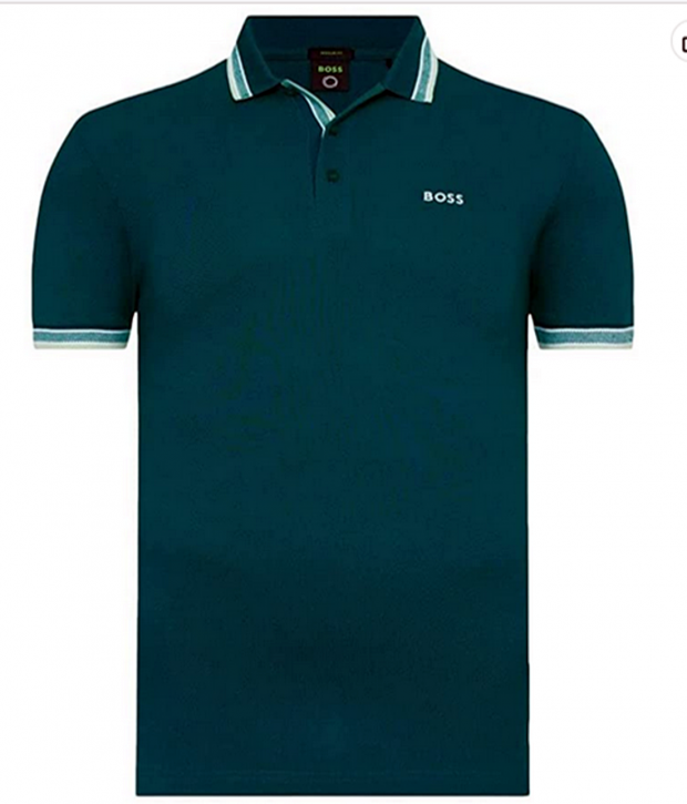 Hugo Boss Poloshirt Paddy aus Bio-Baumwolle mit geschwungenem Logo dunkelblau 402