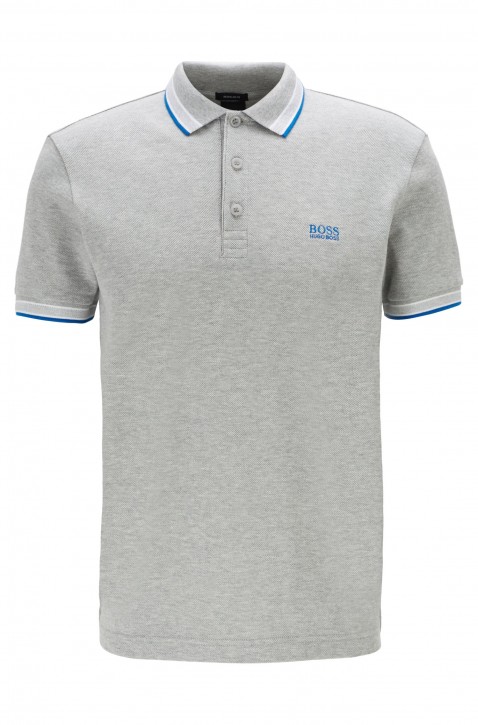 BOSS Poloshirt aus Baumwoll-Piqué PADDY mit Logo an der Kragenunterseite grau 062