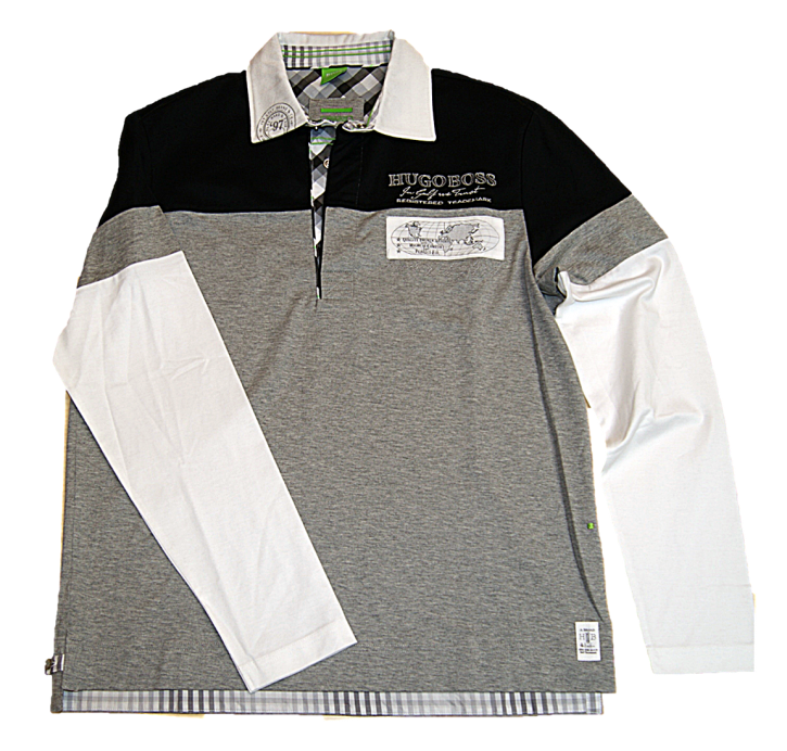 BOSS Damen Langarm Polo PARTIN mit Logo Stickerei und Batches  059 S