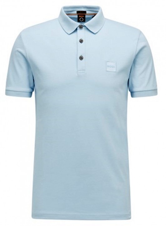 Hugo Boss Slim-Fit Poloshirt Passenger aus Stretch-Baumwolle mit Logo-Aufnäher hellblau 487
