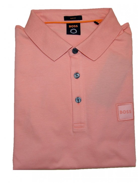 Hugo Boss Slim-Fit Poloshirt Passenger aus Stretch-Baumwolle mit Logo-Aufnäher Hellrot 630