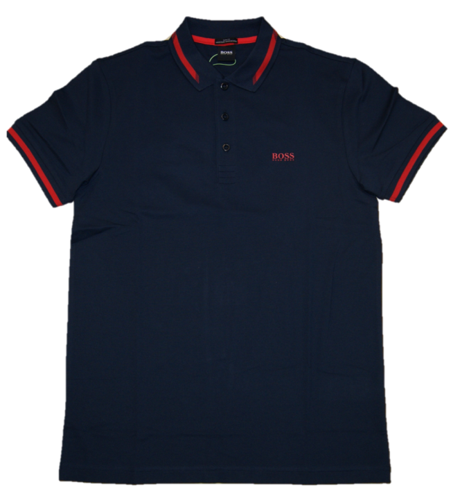 BOSS Poloshirt PAULE aus Stretch-Piqué mit S.Café® und Logo-Dessin am Kragen dunkelblau 411 XXXL