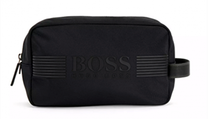 Hugo Boss Kulturbeutel Pixel_Washbag aus recyceltem Nylon mit Logo schwarz 001