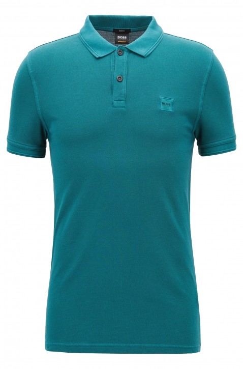 BOSS Slim-Fit Poloshirt Prime aus gewaschenem Baumwoll-Piqué open blue 491 XXL