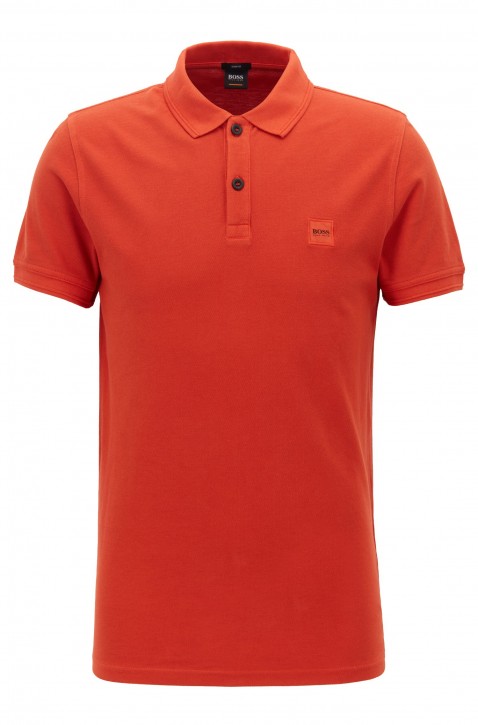 BOSS Slim-Fit Poloshirt Prime aus gewaschenem Baumwoll-Piqué dunkelorange 805
