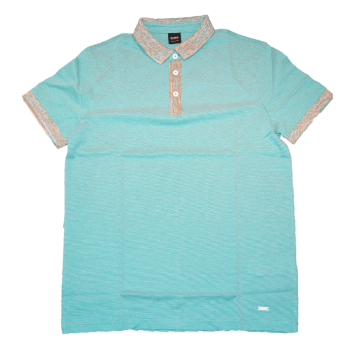 BOSS Poloshirt PUNCH aus Baumwolle mit gemusterten Details open blue 491