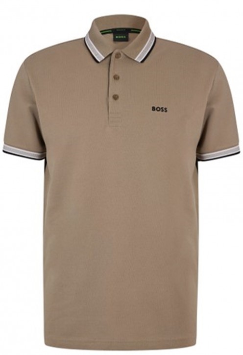 Hugo Boss Poloshirt Paddy aus Bio-Baumwolle mit geschwungenem Logo khaki 334 XXXL