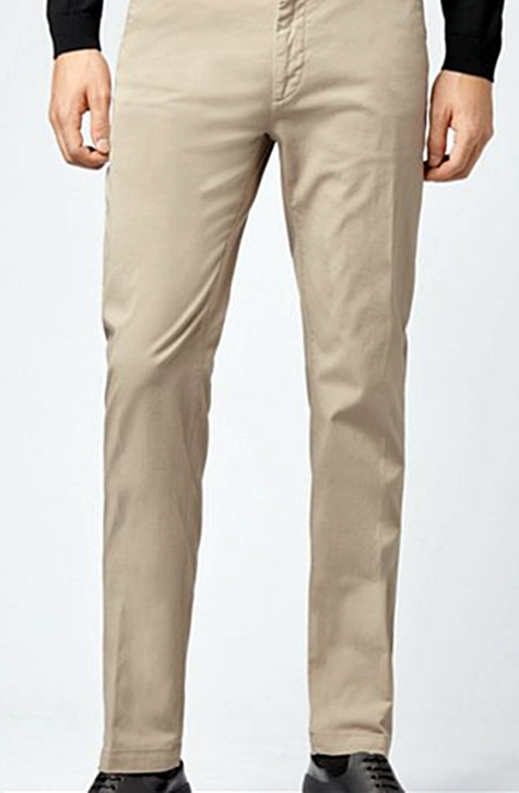 HUGO BOSS Slim-Fit Chino RICE3-D aus elastischer Baumwoll-Gabardine beige 294