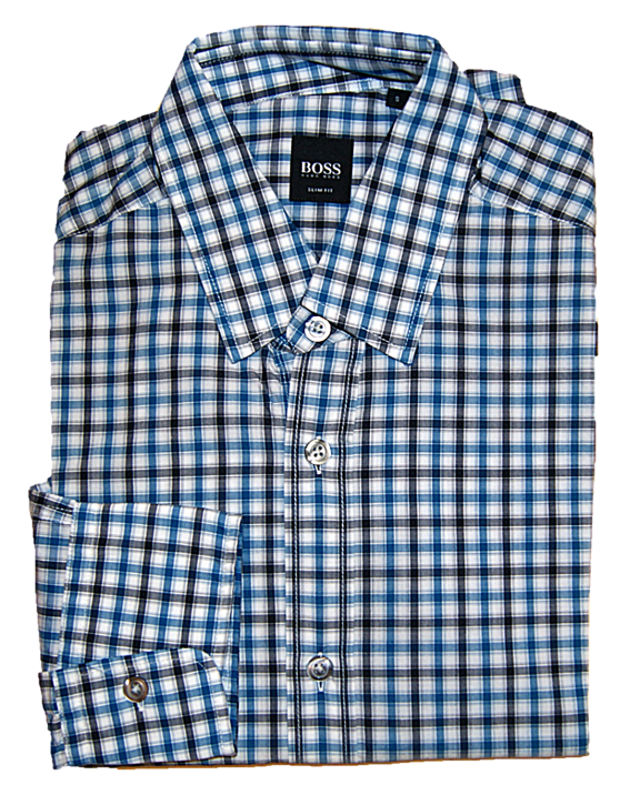BOSS Kariertes Slim-Fit Baumwollhemd Ronny Farbe 437 S