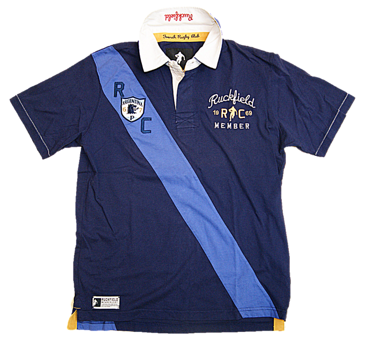 RUCKFIELD Kurzarm Sebastien Chabal Poloshirt ARGENTINA RC  Farbe blau