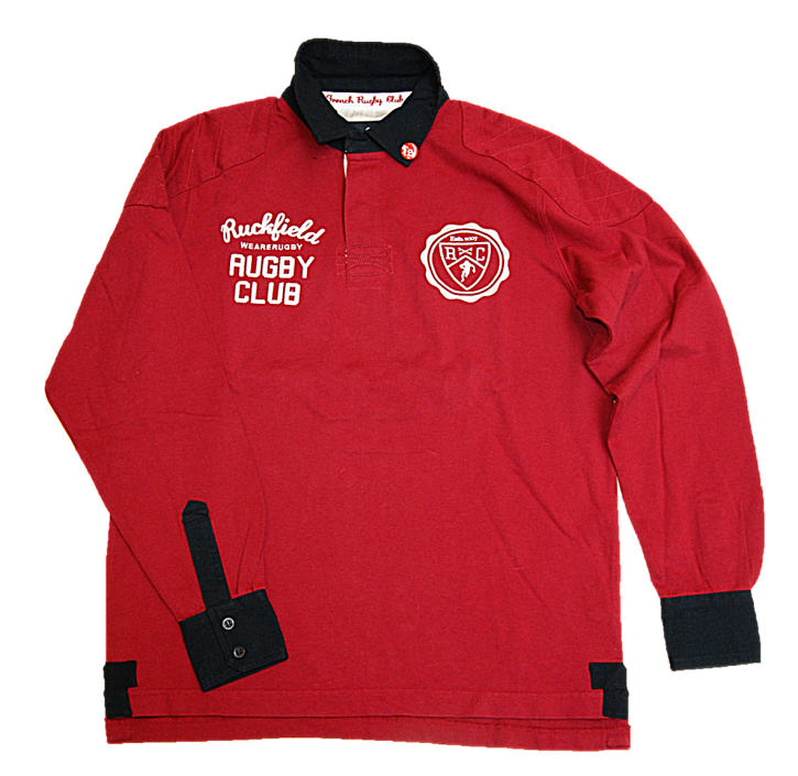 RUCKFIELD Langarm Sebastien Chabal Poloshirt WE ARE RUGBY  Farbe rot L