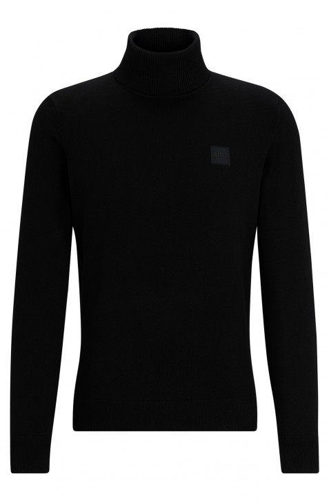 Boss Regular-Fit Rollkragenpullover Akiro aus Baumwolle mit Kaschmir Schwarz 001