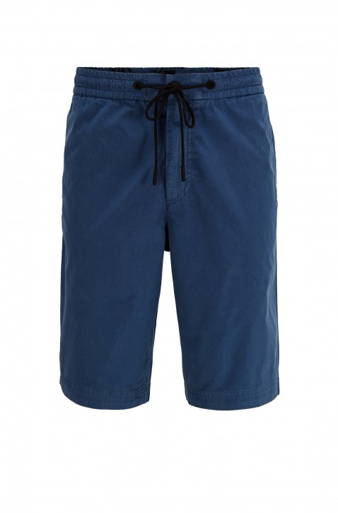BOSS Regular-Fit Bermuda SABRIEL-SHORTS aus Baumwoll-Popeline mit Tunnelzugbund dunkelblau 404