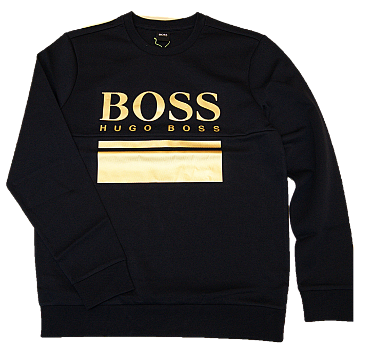 HUGO BOSS Pullover SALBO 1 mit Logo-Print  dunkelblau 402