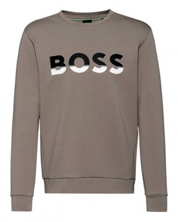 Hugo Boss Sweatshirt Salbo 1 aus Baumwoll-Mix mit Colour-Block-Logo grau 334 XXXL