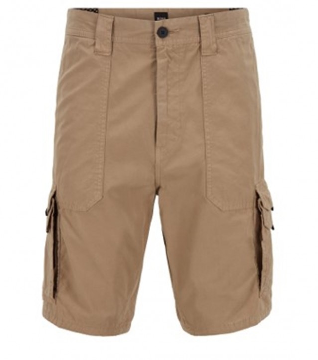 BOSS Tapered-Fit Bermuda SARGO-SHORT aus Baumwoll-Popeline mit doppelten Taschen beige 263