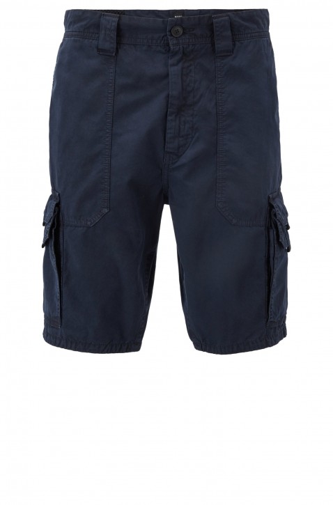 BOSS Tapered-Fit Bermuda SARGO-SHORT aus Baumwoll-Popeline mit doppelten Taschen dunkelblau 404