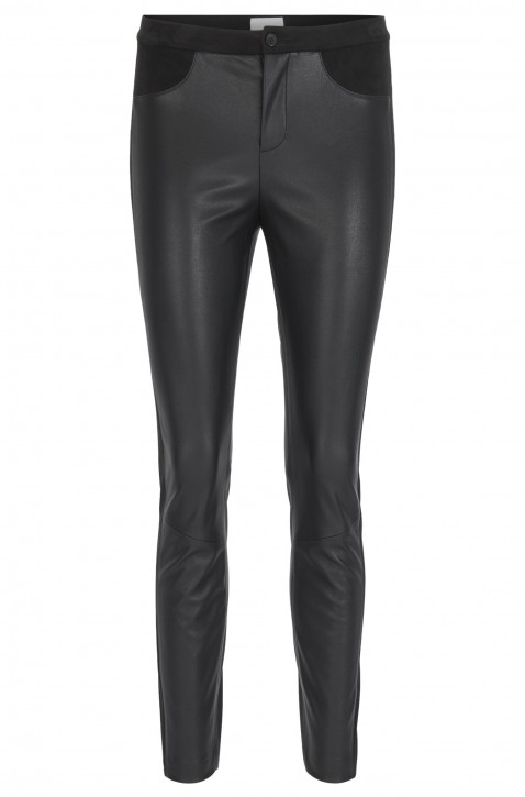 BOSS Skinny-Fit Hose Sasuedy aus Kunstleder schwarz 001