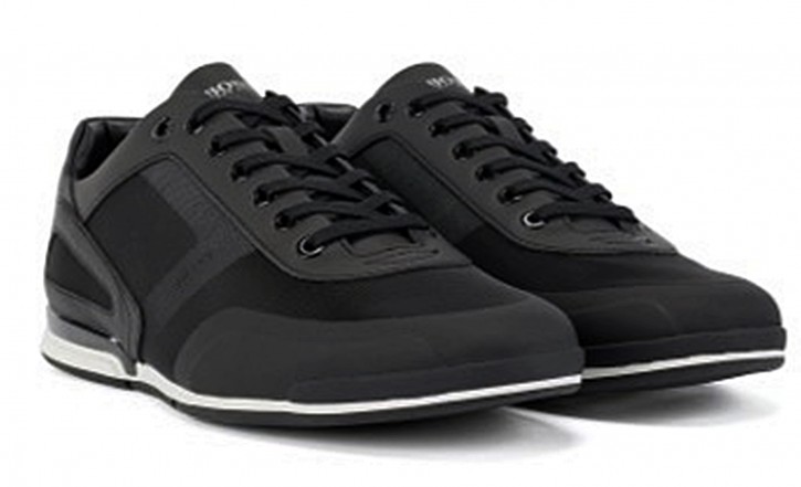 HUGO BOSS Lowtop Sneakers Saturn_Lowp_act5 mit Logo-Details schwarz 002 45