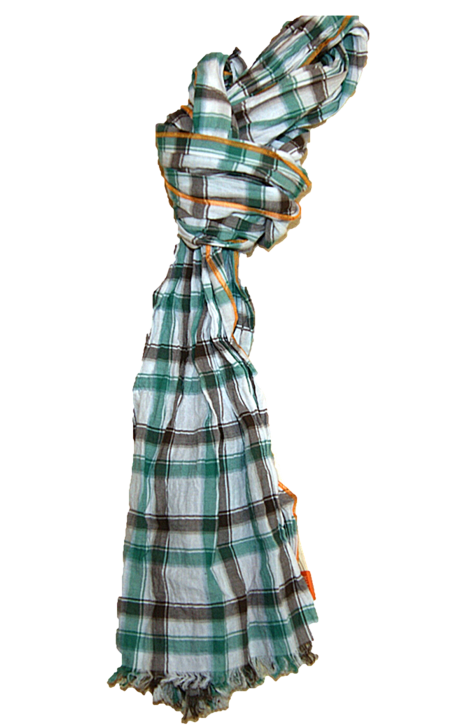 BOSS ORANGE SCHAL SCARF180x45 OVERLOCK FARBE GRÜN 309