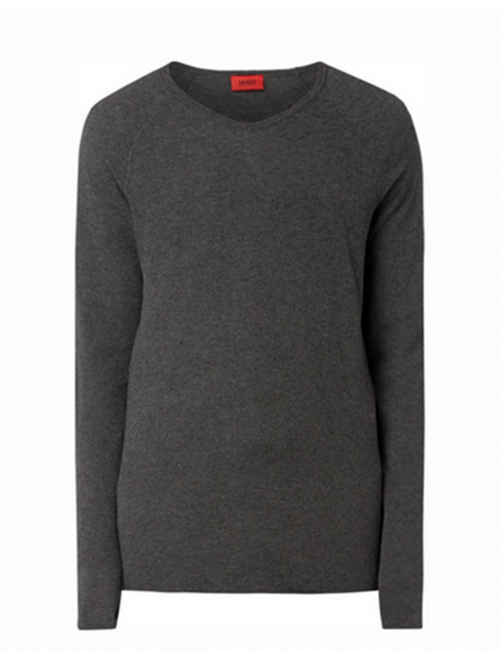 HUGO V AUSCHNITT PULLI SLACK FARBE GRAU 033
