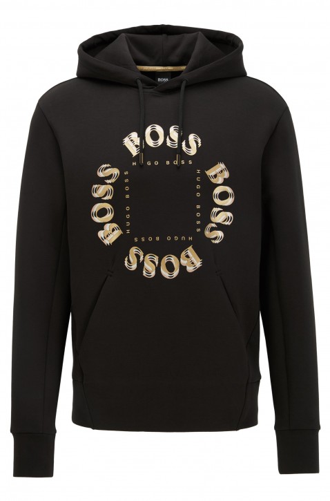 BOSS Kapuzen-Sweatshirt  SLY mit mehrlagigem Metallic-Logo schwarz 012