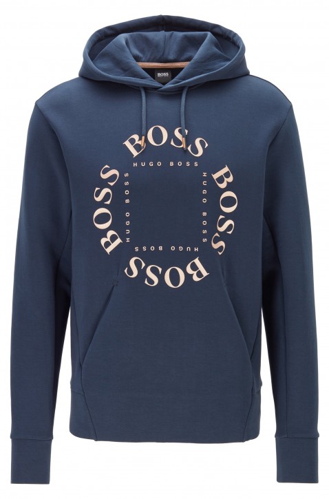 BOSS Kapuzen-Sweatshirt SLY mit mehrlagigem Metallic-Logo dunkelblau 412