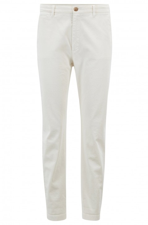 BOSS Relaxed-Fit Chino  SOLGA-D aus elastischem Baumwoll-Twill in Cropped-Länge natur 118