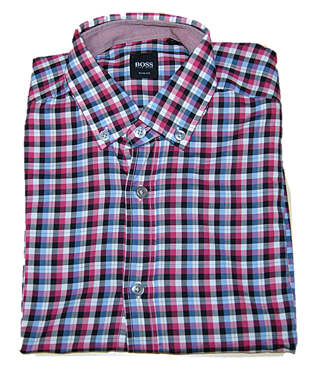 HUGO BOSS Kariertes Slim -Fit Baumwollhemd SVEN_2 Farbe 668 S